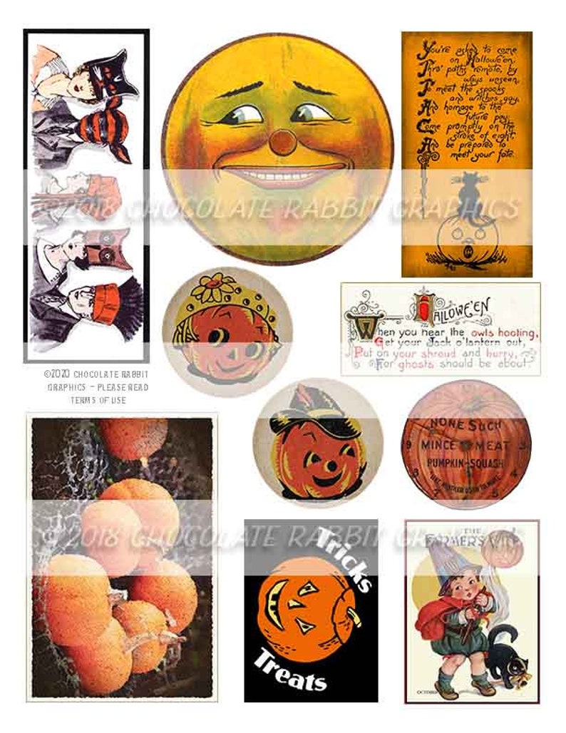Vintage Halloween Ephemera Printable Junk Journal Clip Art | Etsy