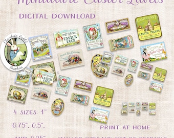 Digital Miniature Dollhouse Easter Labels, Twelfth Scale, Sixth Scale,  Print at Home