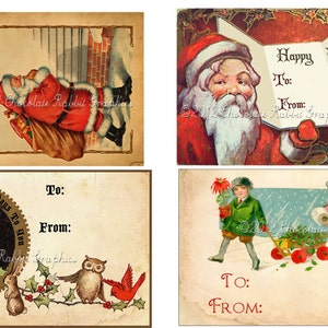 Vintage Christmas Gift Tags Digital Download Printable Collage - Etsy