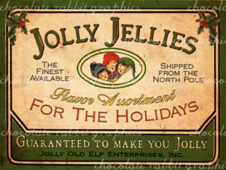 Christmas Vintage Candy Label Digital Download Printable Tag Etsy