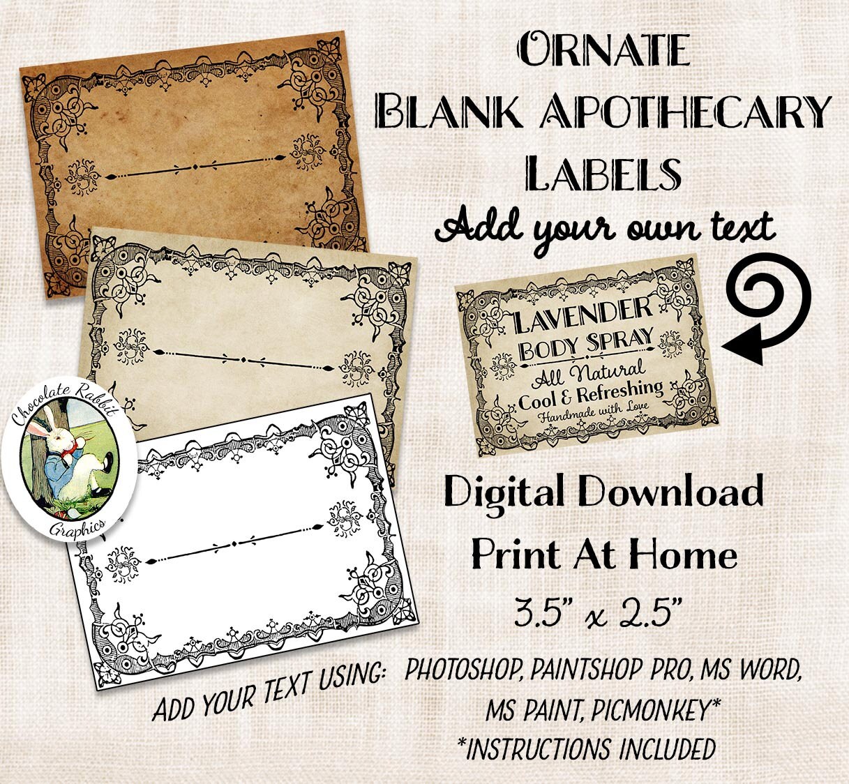 blank apothecary labels vintage digital download printable etsy