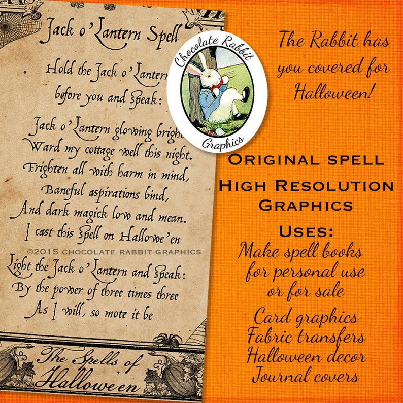 Halloween Witch Spell Book Page Digital Download Vintage Style Etsy