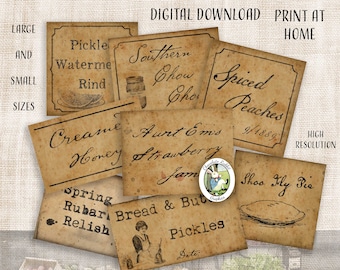 Country Farm Stand Labels, Market Digital Download, Printable Journal, Scrapbook Ephemera, Vintage Style