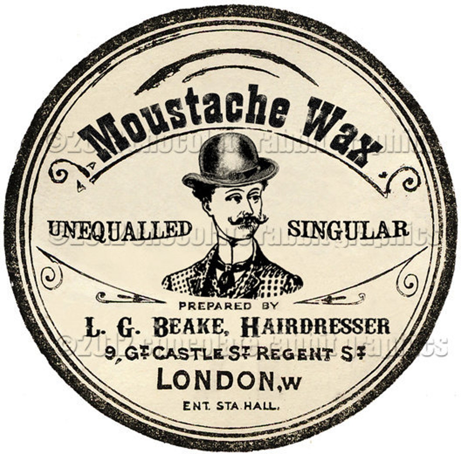 Mustache Moustache Wax Label Tag Digital Download Printable | Etsy
