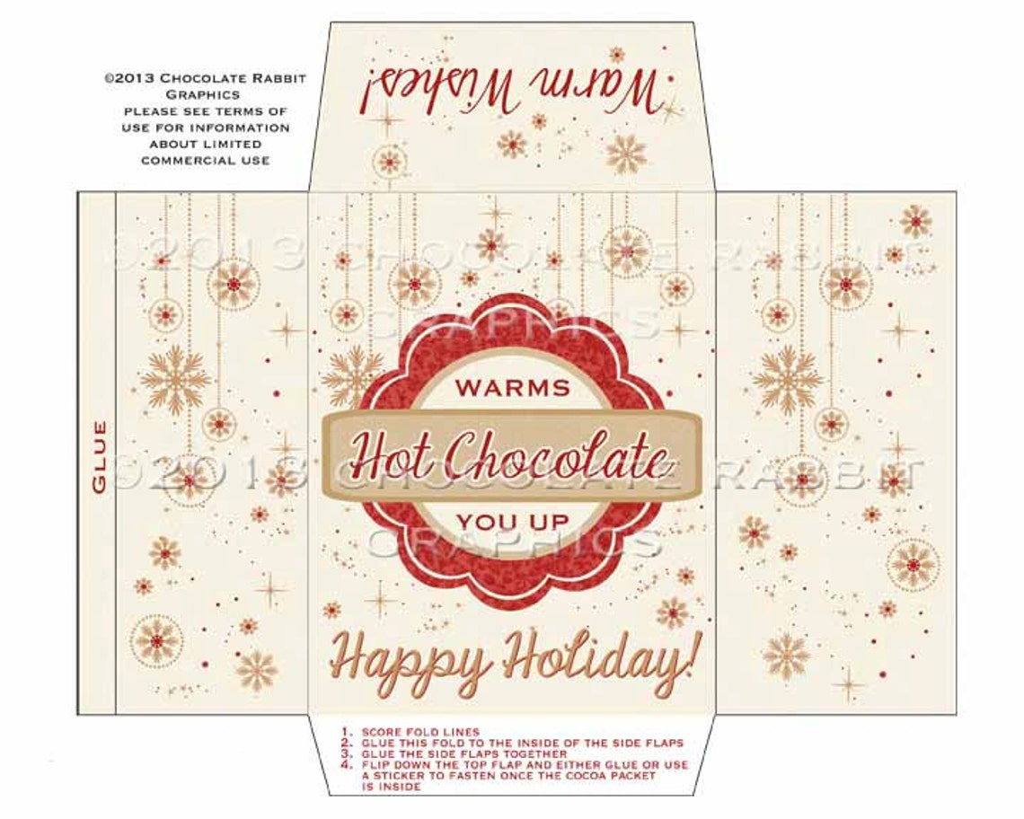 Cocoa Packet Envelope Printable Handmade Digital Download DIY - Etsy