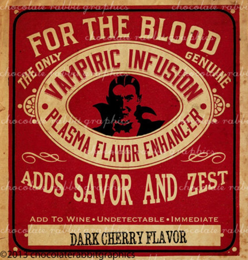 vampire halloween apothecary labels digital download