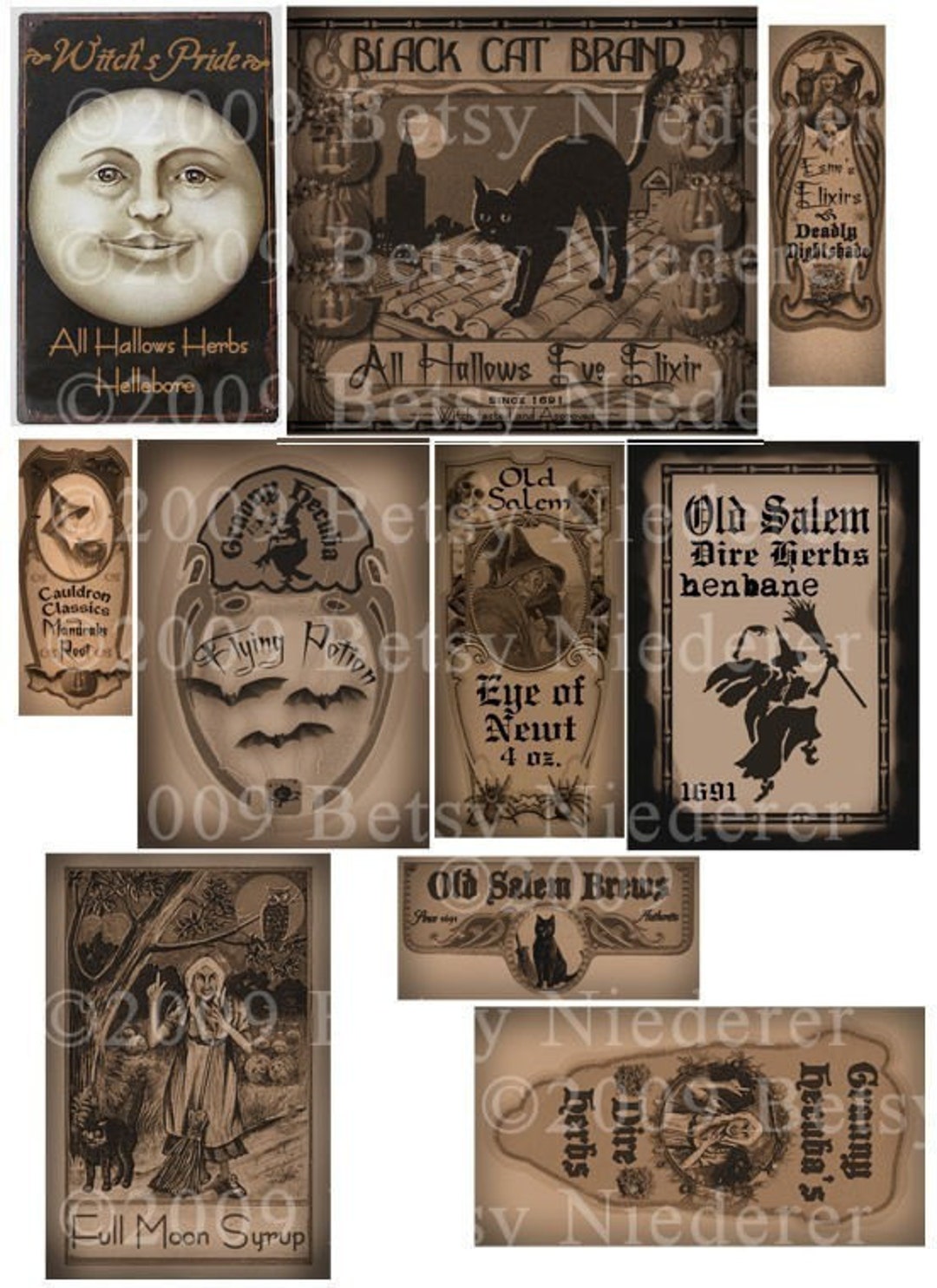 Halloween Potion Bottle Labels, Witch Apothecary Digital Download ...