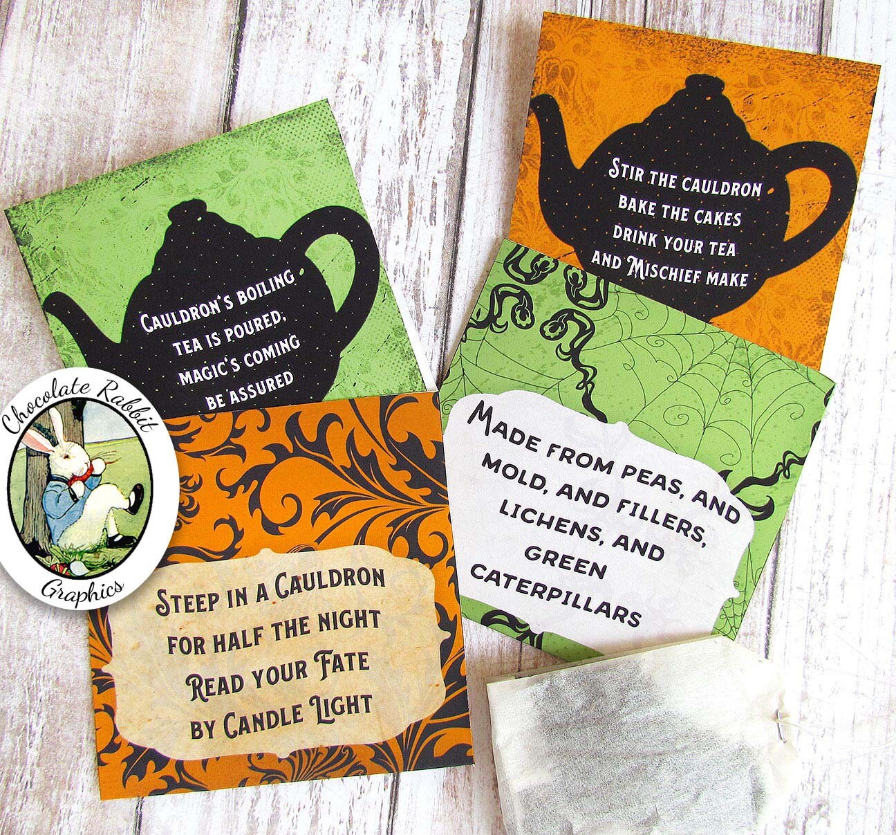Halloween Tea Bag Envelopes Printable Witch Tea Bag Covers Etsy