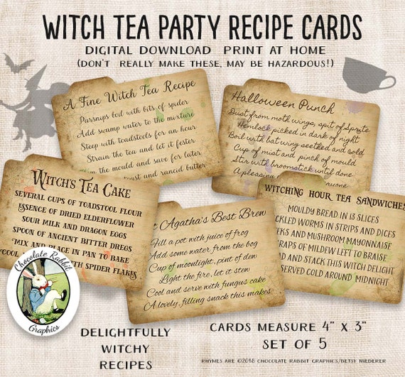 Fabric Blocks Two 5x7 Inch. Witches Tea Party. Make Cards 