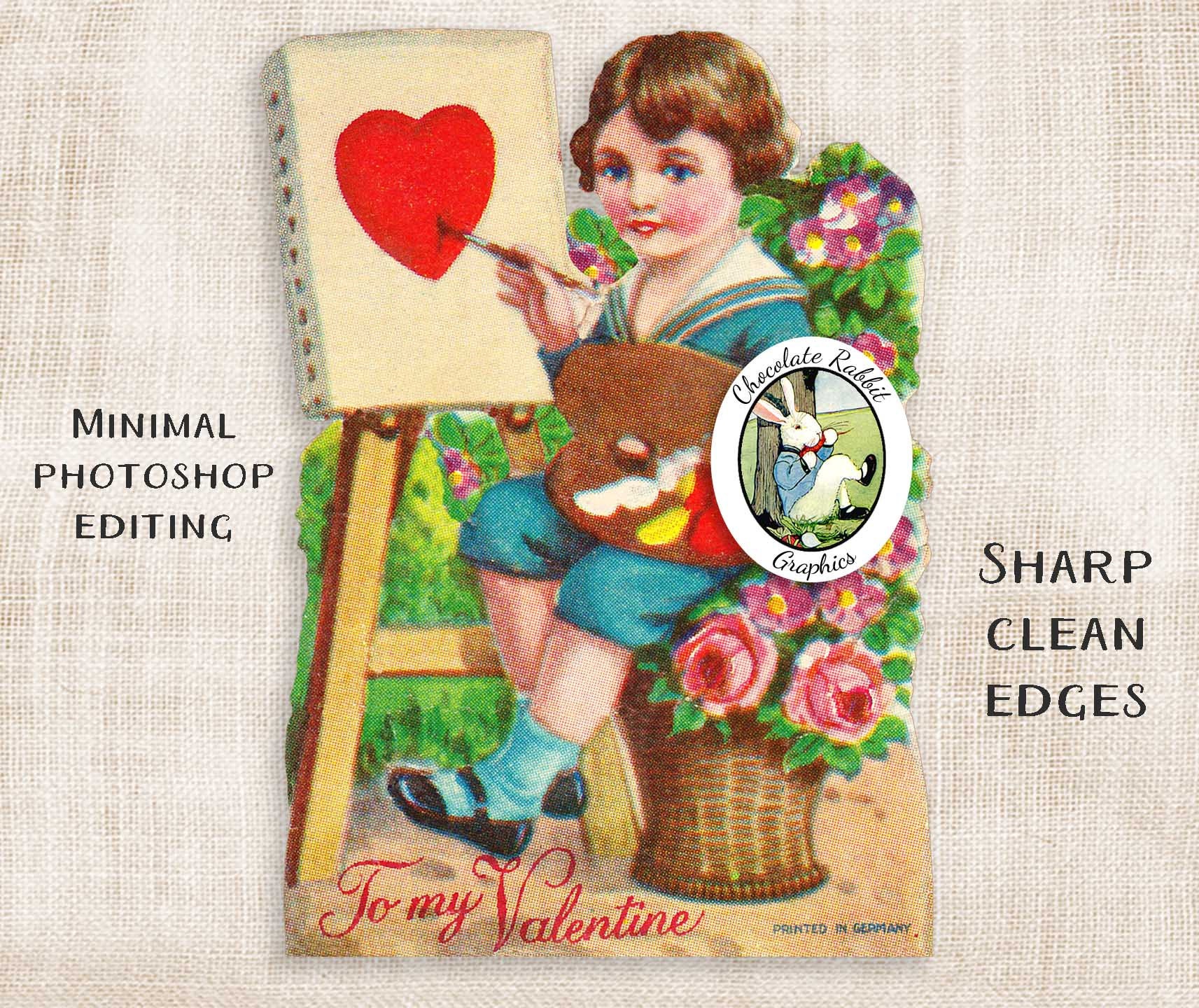 Printable Vintage Valentines Digital German Valentines Day - Etsy