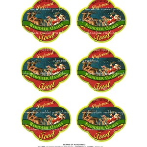 Vintage Christmas Reindeer Food Label Digital Download | Etsy