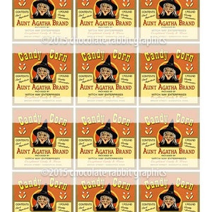 Halloween Candy Corn Treat Label 2.5 Inch Squares Digital Download ...