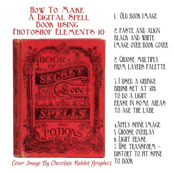 Love Spell Book Cover Witch Digital Download Printable DIY