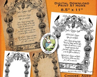 Boksida med vintage Halloween-besvärjelser: Utskrivbar skuggornas bok (digital nedladdning)