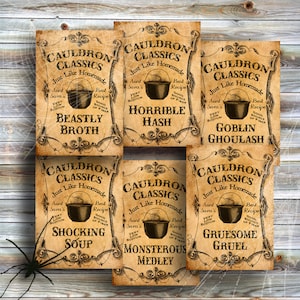 Vintage Halloween Potion Labels: Apothecary Clip Art (Digital Download)