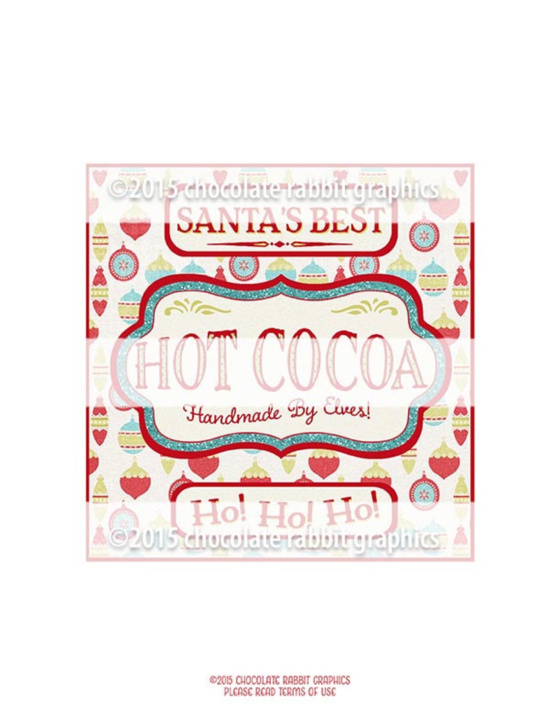 Hot Cocoa Labels Christmas Digital Download Printable - Etsy