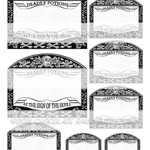 Blank Halloween Potion Bottle Labels, Digital Halloween Tags, Witch ...