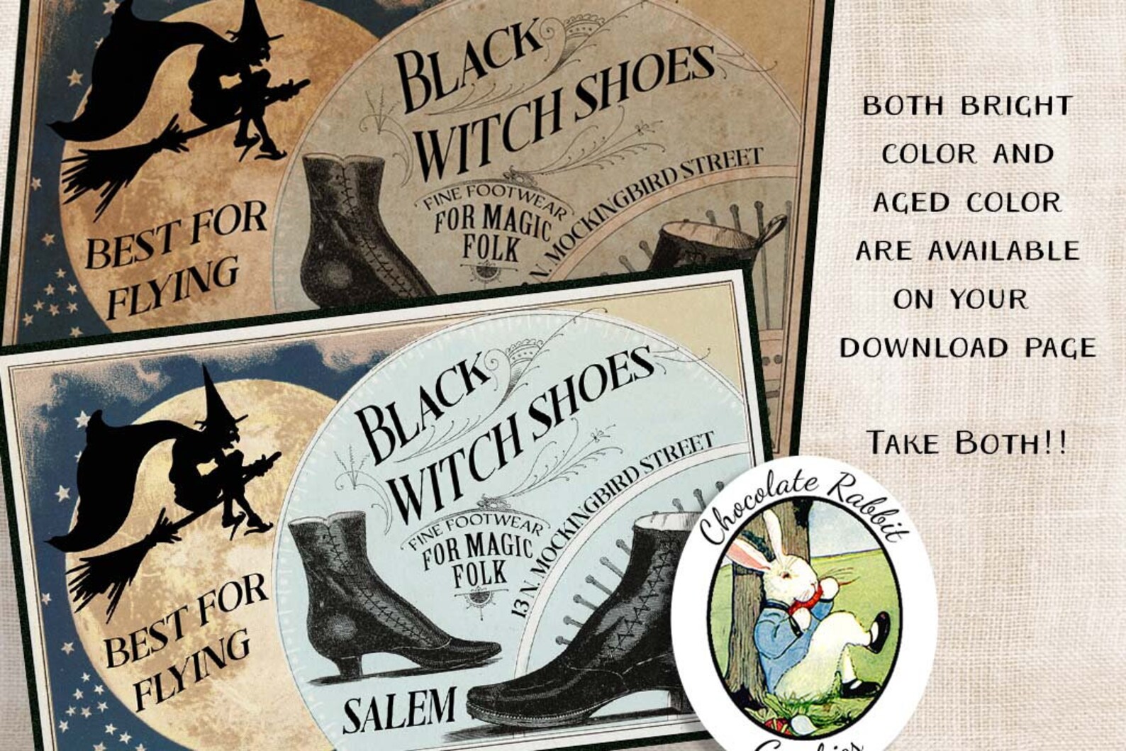Halloween Witch Labels Printable Vintage Style Labels - Etsy