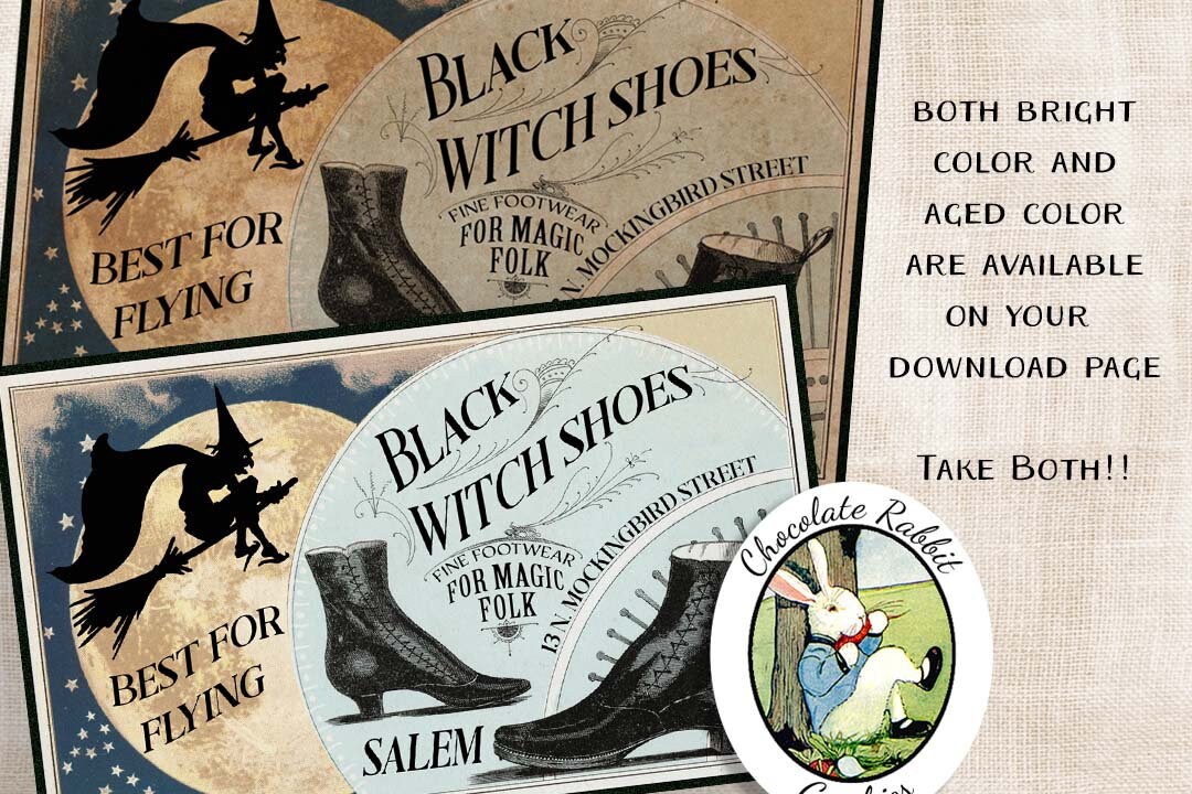Halloween Witch Labels Printable Vintage Style Labels - Etsy