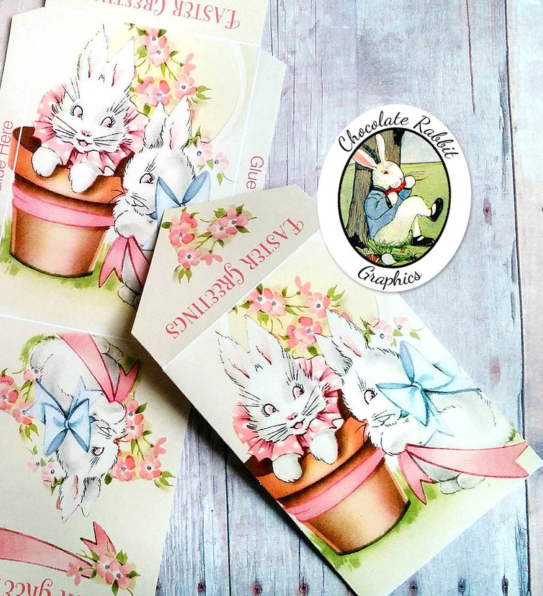 Easter Bunny Envelopes Digital Download Printable Vintage | Etsy