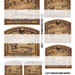 Blank Potion Bottle Labels Digital Halloween Tags Printable - Etsy