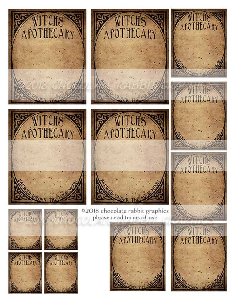 blank halloween witch potion labels witch apothecary label etsy