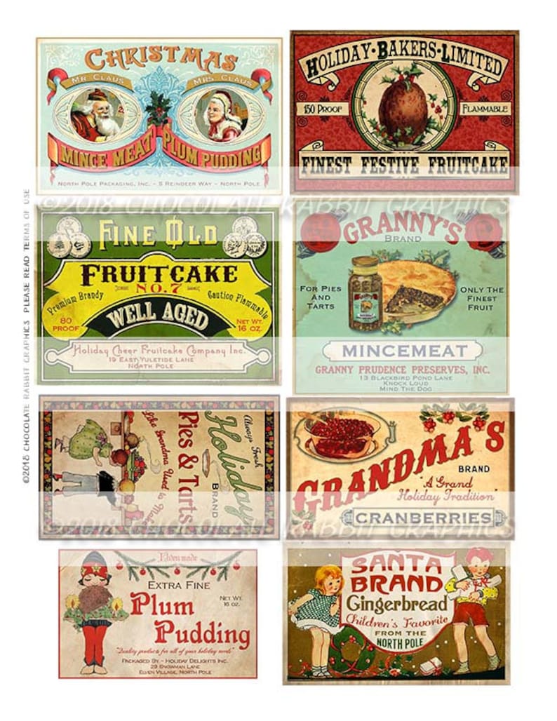 Vintage Christmas Labels 