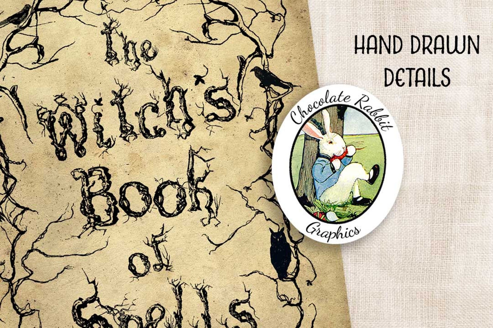 Printable Halloween Spell Book Cover Book of Shadows Digital - Etsy