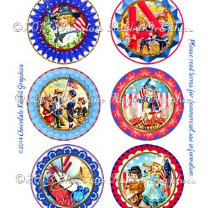 Patriotiska kretsar: Vintage 4 juli utskrivbar (digital nedladdning) bild 2