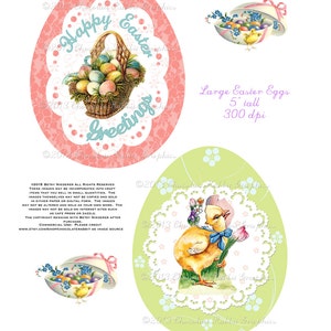 Easter Egg Vintage Label Digital Download Printable Tags | Etsy