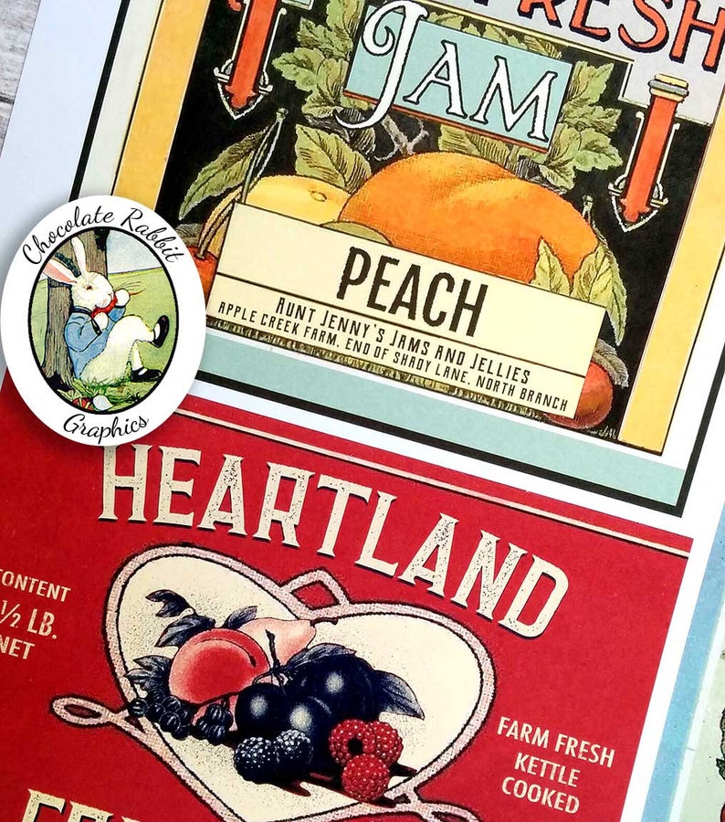 vintage style jam labels printable jam tags jelly jar etsy