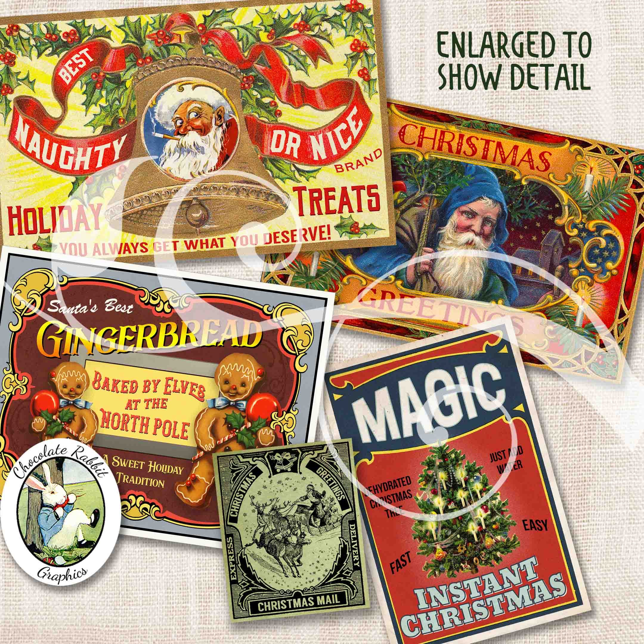 Digital Christmas Treats Label Collection Printable Santa - Etsy