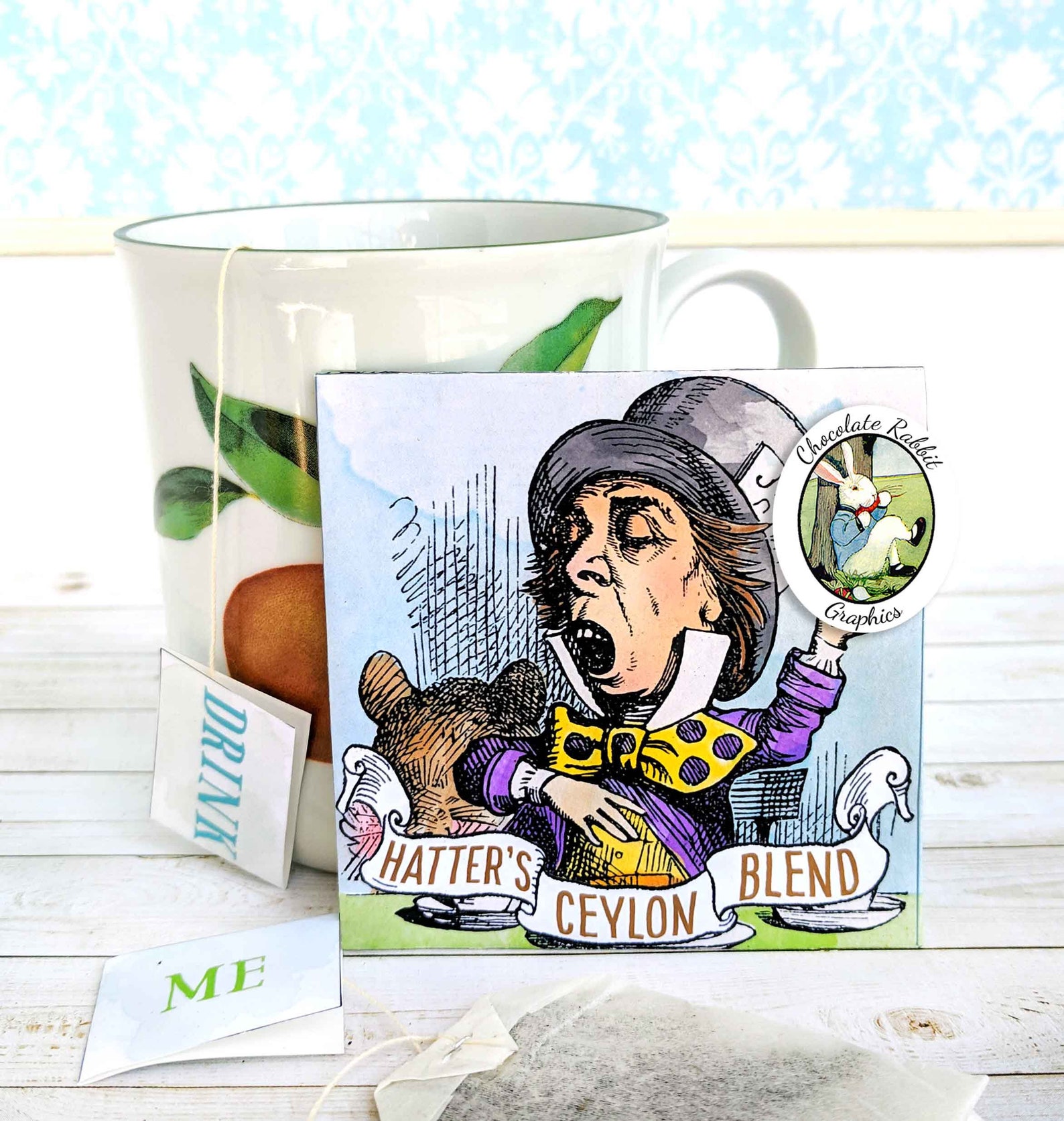 Alice in Wonderland Tea Bag Covers Printable Tea Bag Covers Etsy