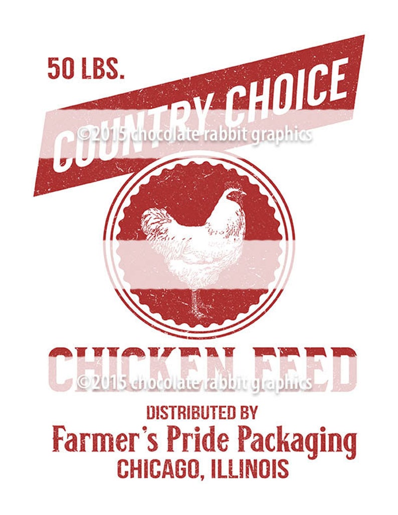 Chicken Feed Sack Label Vintage Style Kitchen Sign Printable | Etsy