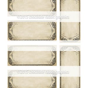 Blank Victorian Apothecary Labels Vintage Digital Download Printable ...