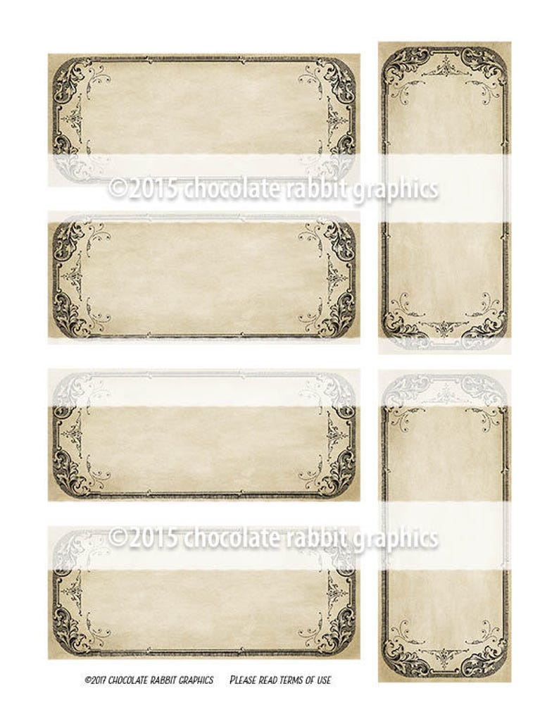 Blank Victorian Apothecary Labels Vintage Digital Download - Etsy