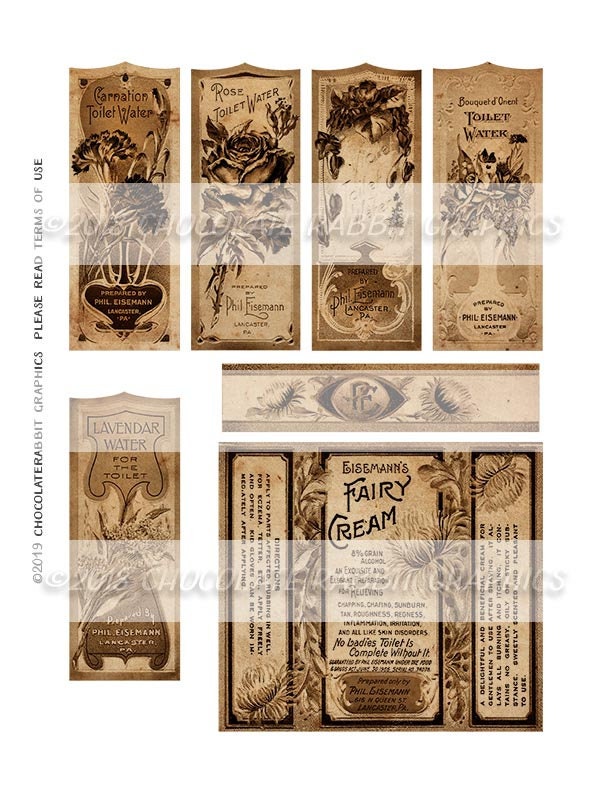 Free vintage perfume labels
