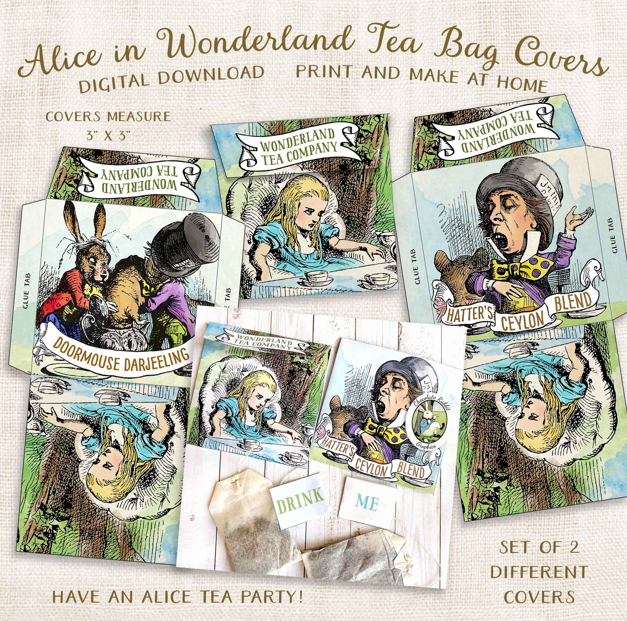Alice in Wonderland Tea Bag Covers Printable Tea Bag Covers - Etsy