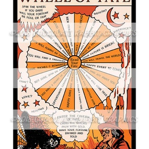 Halloween Fortune Teller Game, Digital Vintage Style Reproduction ...