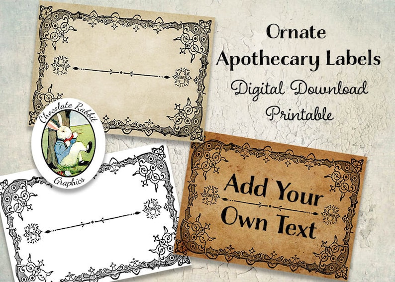 blank apothecary labels vintage digital download printable etsy