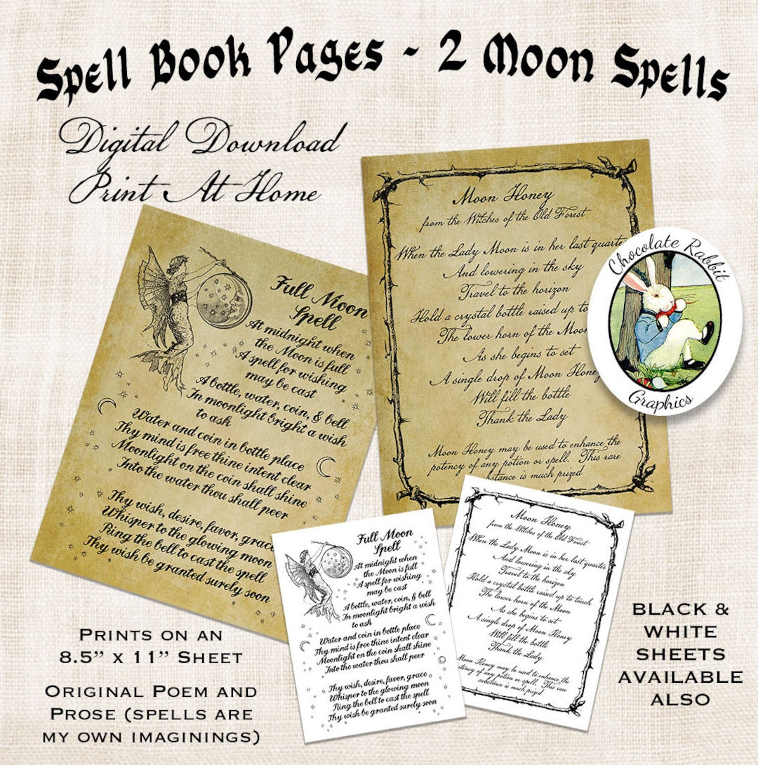 Spell Book Pages Halloween Witch Book of Shadows Digital Spell Book Pages Halloween Witch Book of Shadows Digital