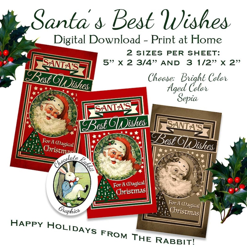 Personalized Christmas Santa Address Labels - 30 Per Sheet (Buy 3 Get 1 Free!)