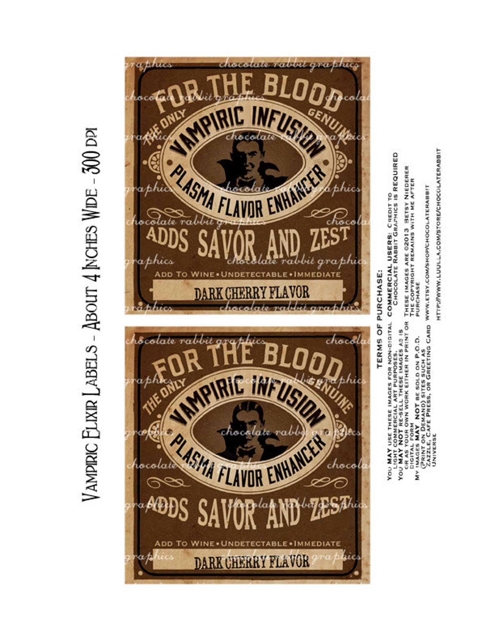 vampire halloween apothecary labels digital download printable etsy