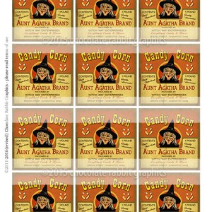 Halloween Candy Corn Treat Label 2.5 Inch Squares Digital Download ...