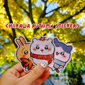 Chiikawa Hachiware Usagi Autumn Holo Stickers with bonus Chiikabu