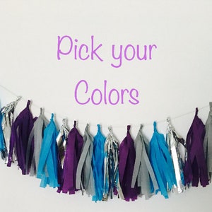 Tassel Garland  / tassle garland / tassel banner  Tissue Paper garland- ANY COLOR you choose