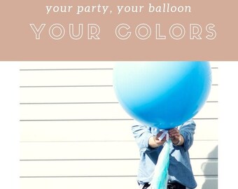 36" Giant Balloon With Balloon Tassels balloon tails- balloon tassles , blue, light blue, boy