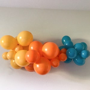 Retro balloon garland , balloon arch , balloon arch garland, balloon kit, teal, goldenrod, sunshine, golden, sunny, summer, surf, party