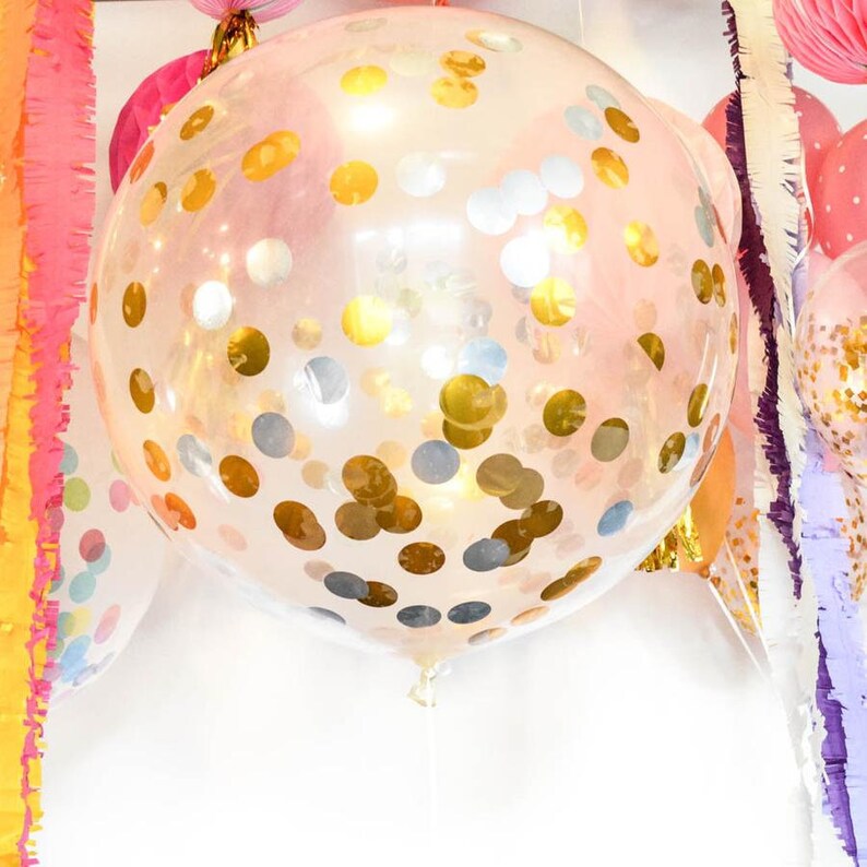 bridal shower balloon flamingo balloons jumbo gold silver confetti balloon wedding balloon metallic confetti balloon confetti balloons