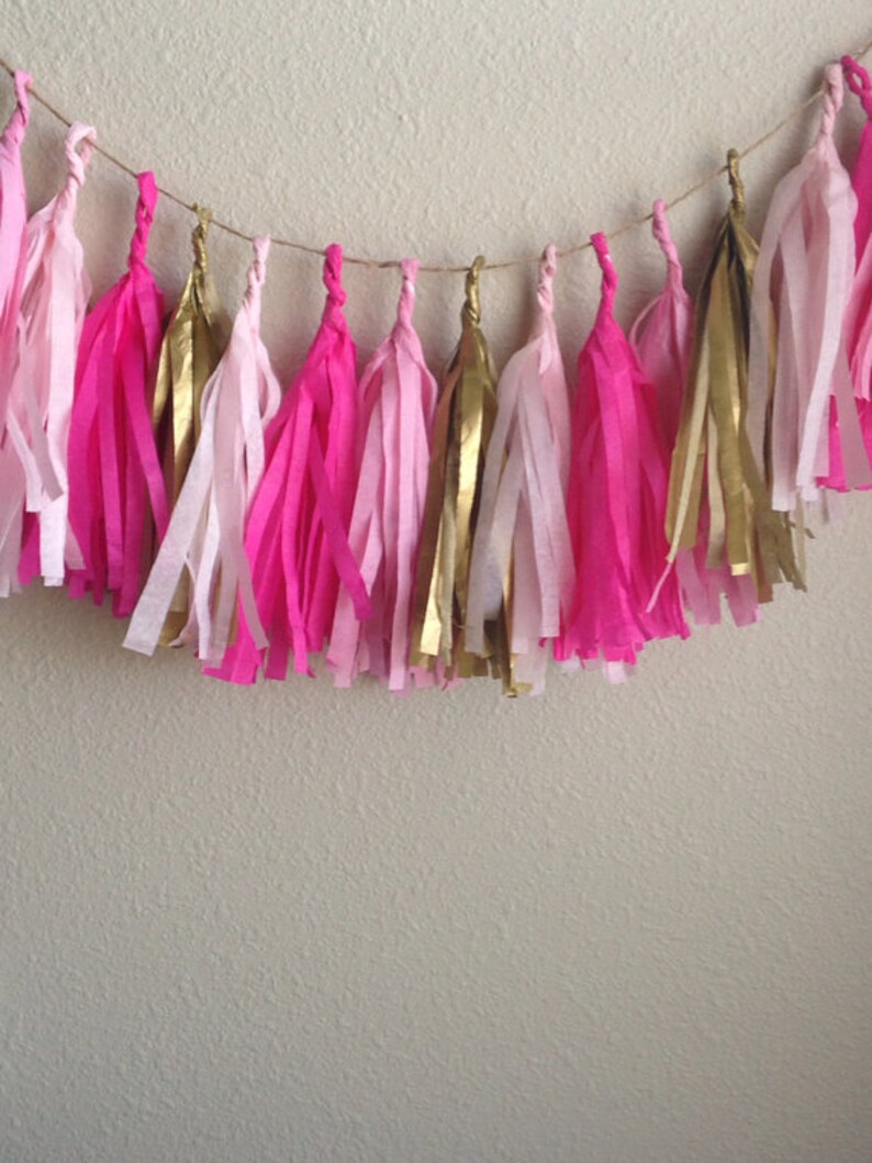 tassle garland tassel banner Tissue Paper garland Tassel Garland ANY COLOR you choose